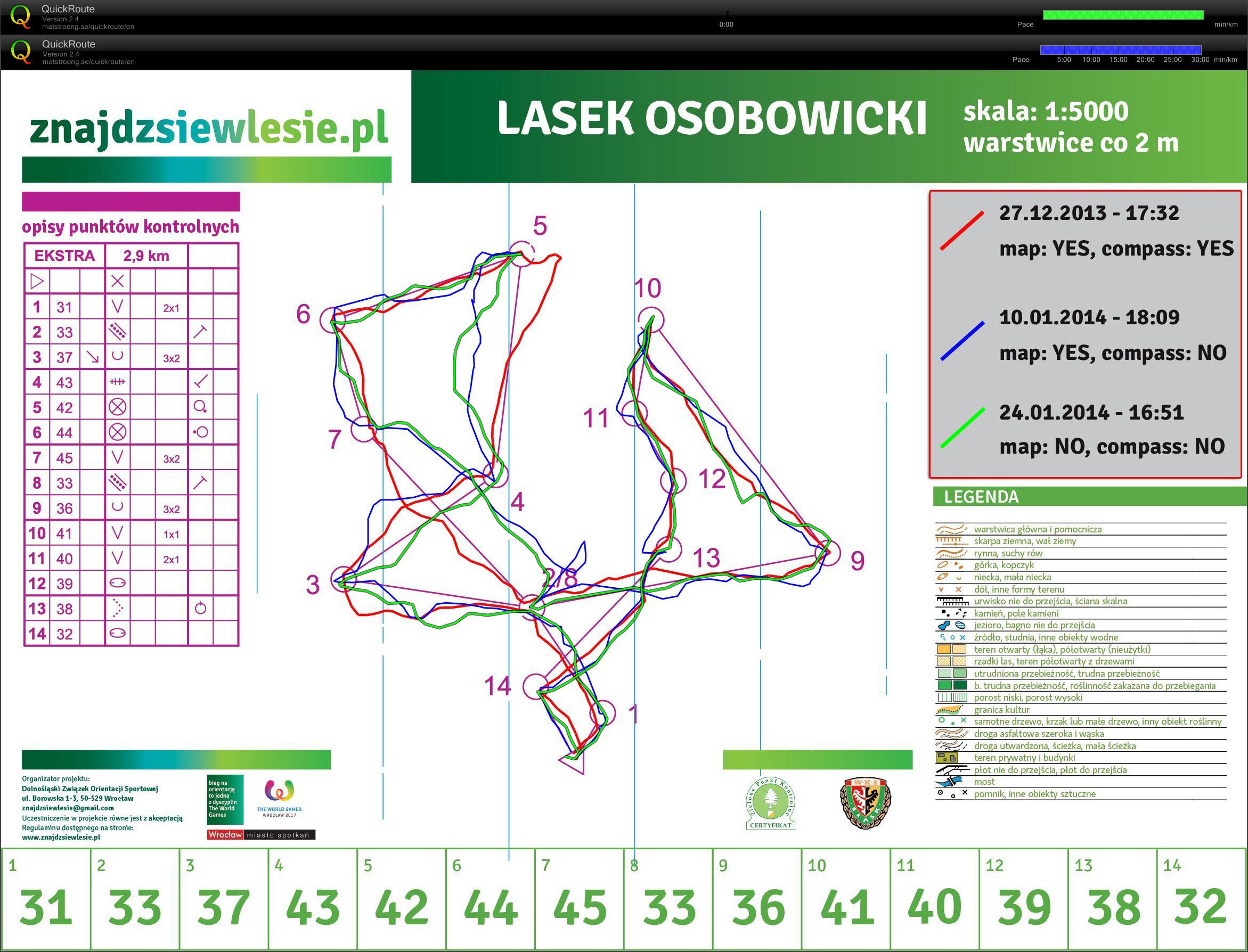 Mapa 1 - Lasek Osobowicki (24-01-2014)