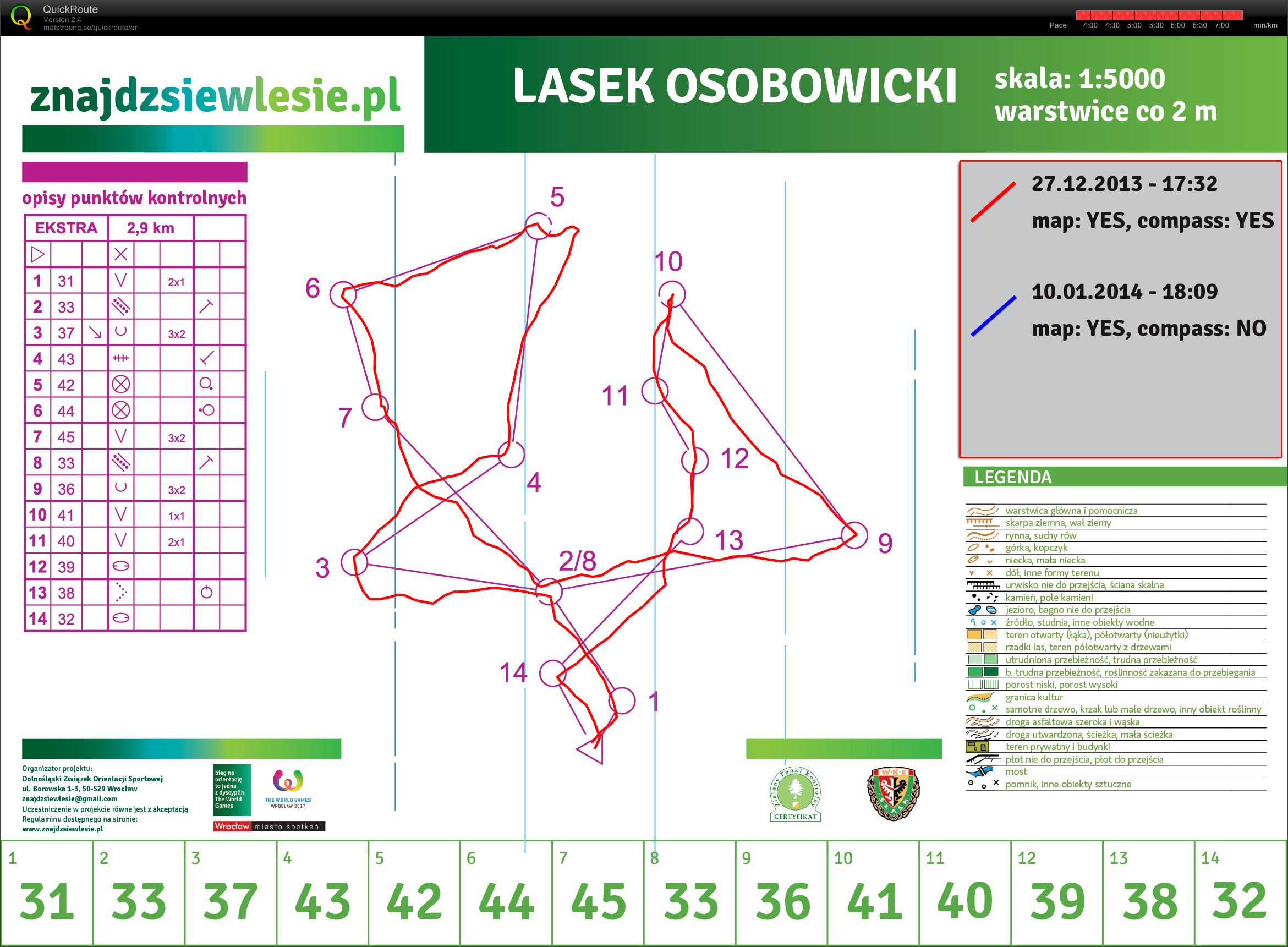 Mapa 1 - Lasek Osobowicki (10/01/2014)