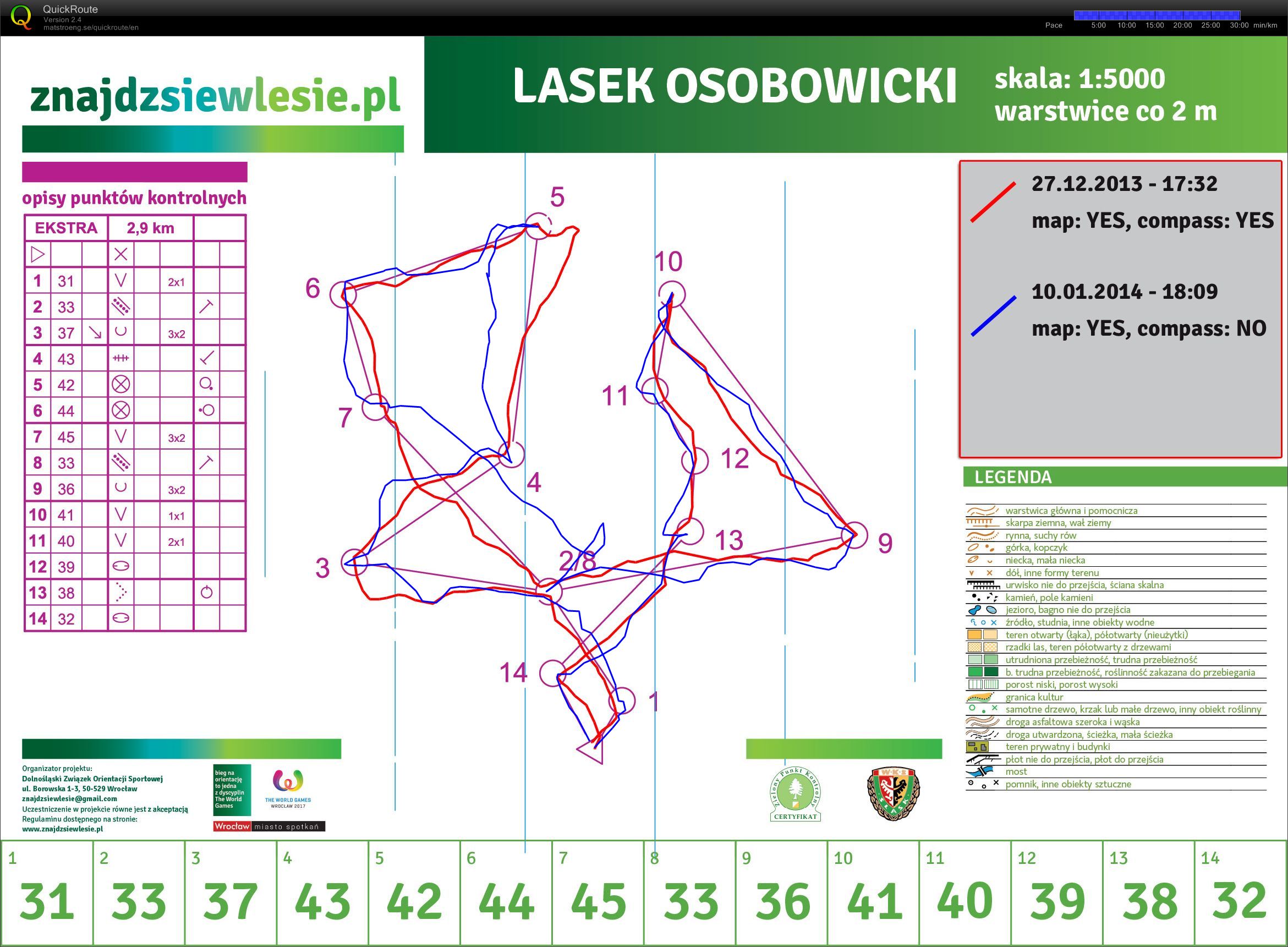 Mapa 1 - Lasek Osobowicki (10/01/2014)